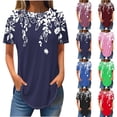 thumbnail image 1 of Otvok Ladies Tshirt,Summer Tops for Women Short Sleeve Round-Neck T-shirts Casual Loose Tunic Tops, 1 of 6