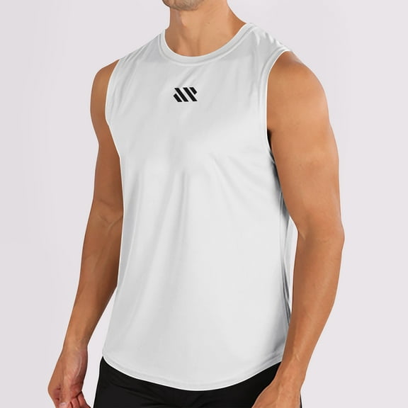 Otvok Leisure Vest for Men's Round-neck Solid Color Mesh Drying Sleeveless Tank Tops