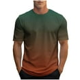 thumbnail image 1 of Otvok Men's Sports T-Shirt Fashion Casual Gradient Print Short Sleeve Round Neck Tops, 1 of 5