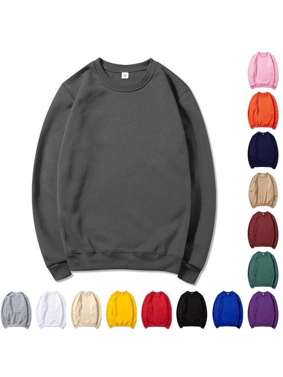 Men's Casual Long Sleeves Crewneck Sweatshirts Polyester Pullover Sweatshirt for Men