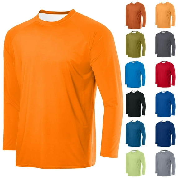 Otvok Men's Long Sleeve Baseball Shirts, Crew Neck Raglan Polyester Casual Vintage Sport Tee Tops