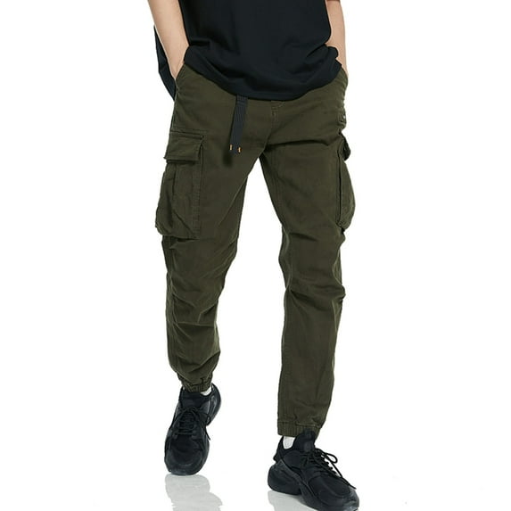 Otvok Mens Side Pockets Small Feet Tight Fitting Pants Full Length Pants