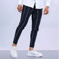 thumbnail image 1 of Otvok Mens Summer Straight Leg Daily Thin Casual Business Streak Pants, 1 of 6