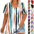 thumbnail image 1 of Otvok Oversized T-Shirts for Women V-Neck Spring Summer Short Sleeve Casual Loose Sports Tees, 1 of 5