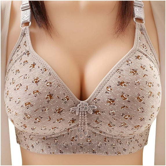 Otvok Plus Size Bras for Women Support Wirefree Full Coverage Bralettes Comfortable No Wire Push Up Corset Bra