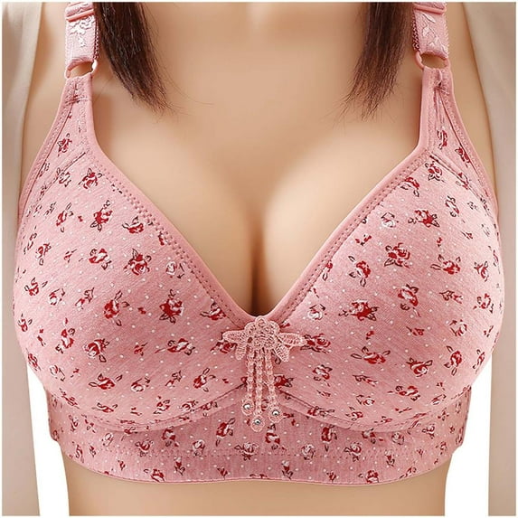 Otvok Plus Size Bras for Women Support Wirefree Full Coverage Bralettes Comfortable No Wire Push Up Corset Bra