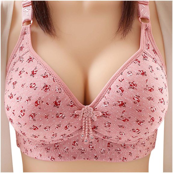 Otvok Plus Size Bras for Women Support Wirefree Full Coverage Bralettes Comfortable No Wire Push Up Corset Bra