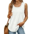 thumbnail image 1 of Otvok Plus Size Tank Top for Women Summer Vest Solid Color Round-Neck Loose Sleeveless Tee, 1 of 6