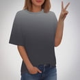 thumbnail image 1 of Otvok Plus Size Tops for Women Gradient Printed T-shirt Short Sleeve Round Neck Casual Blouse, 1 of 6