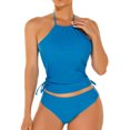 thumbnail image 1 of Otvok Plus Size Womens Tankini Sets Two Piece Tummy Control Bathing Suits with Shorts Modest Loose Athletic Swimwear S Blue, 1 of 6