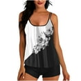 thumbnail image 1 of Otvok Plus Size Womens Tankini Sets Two Piece Tummy Control Bathing Suits with Shorts Modest Loose Athletic Swimwear XL Black, 1 of 6