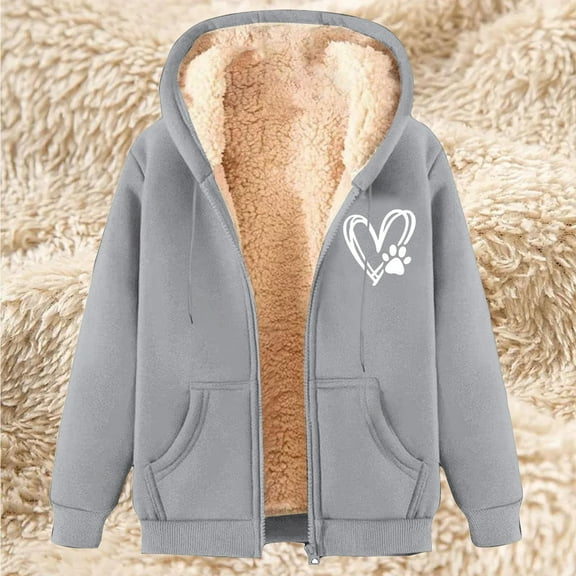 Otvok Sherpa Jacket for Women Zip Up Hoodie Oversized Fleece Jackets Fluffy Coat with Pockets
