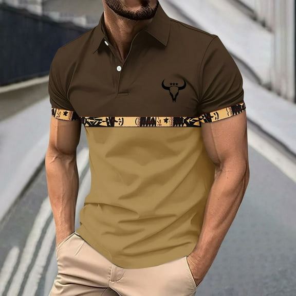 Otvok Short Sleeve T-Shirts for Men's Casual Classic Button Basic Short Sleeve Fit Golf Tees Stylish Tops