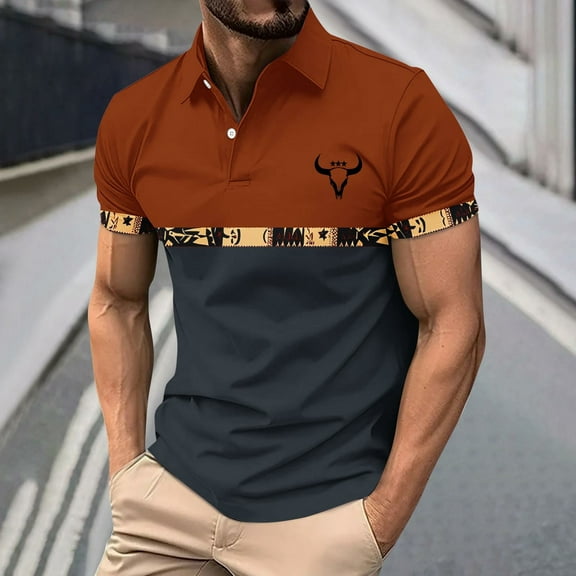 Otvok Short Sleeve T-Shirts for Men's Casual Classic Button Basic Short Sleeve Fit Golf Tees Stylish Tops