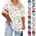 thumbnail image 1 of Otvok Sports T-shirt Women's Oversized V-neck Short Sleeve Summer Base Shirt Trendy Loose Workout Tee, 1 of 5