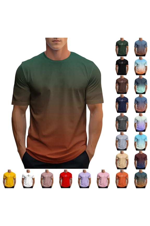 Otvok Men's Athletic T-Shirts Graphic Tees EKG Heartbeat Short Sleeve Breathable Crewneck Casual Daily Tops