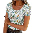 thumbnail image 1 of Otvok Spring Summer Blouse Women's Fashion Printed T-shirt Short Sleeve Round Neck Casual Tops, 1 of 5
