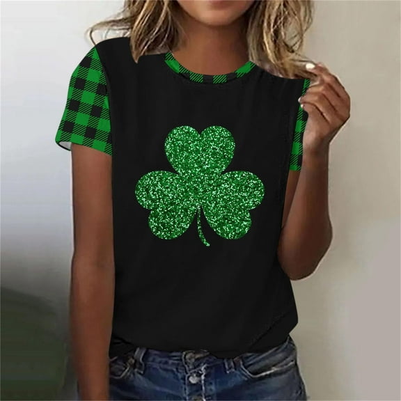 Otvok St. Patrick'S Day Blouses Womens Spring and Summer Casual Short Sleeve Pullover