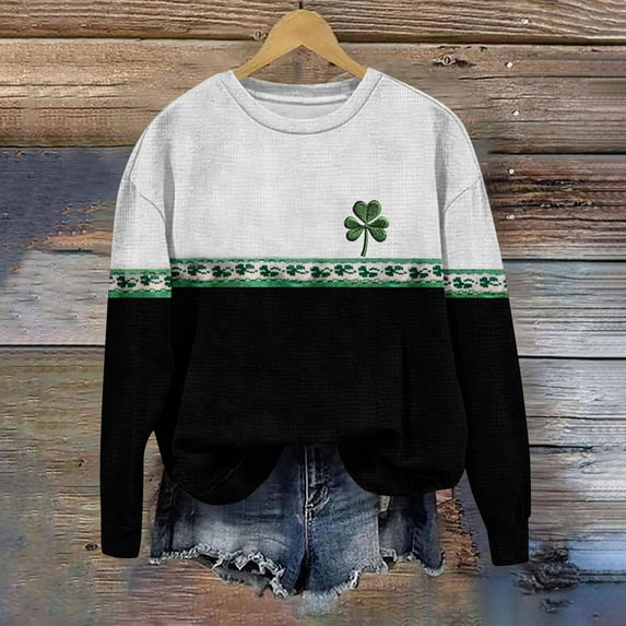 Otvok St. Patrick'S Day Sweatshirts for Women Loose Shoulder Long Sleeve Cute Shirts Fall Sweatshirt