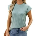thumbnail image 1 of Otvok Summer Basic Tee Tops for Womens T Shirts Short Sleeve Crew Neck Shirts Casual Solid Blouse, 1 of 6