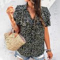 thumbnail image 1 of Otvok Summer Tunic Tops Women Tank Floral Printed Ruffle Sleeve V-Neck Casual Polyester Blouse, 1 of 6