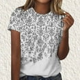 thumbnail image 1 of Otvok Summer Womens Fashion Printed Blouses Short Sleeved Round Neck Tops, 1 of 6