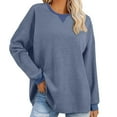 thumbnail image 1 of Otvok Sweatshirts for Women's New Loose Fashion Round Neck Pullover Solid Color Casual Winter Blouse, 1 of 6