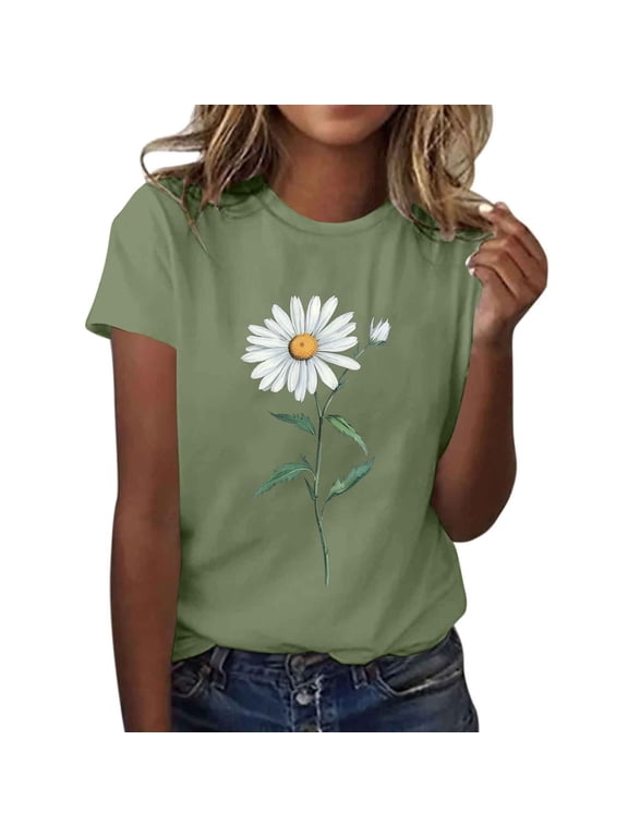 T Shirts for Women - Short Sleeve Spring Summer Tops Soft Basic Tees Casual Vacation Clothes