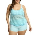 thumbnail image 1 of Otvok Tankini Swimsuits 2 Piece Multicolor Print Back Cutout Swimming Trunks Sling Women Split Swimsuit, 1 of 6