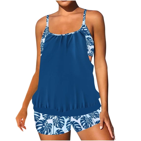 Otvok Tankini Swimsuits for Women Tummy Control Two Piece Bathing Suits Flowy Swim Tops with Boy Shorts