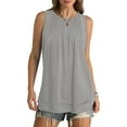 thumbnail image 1 of Otvok Tops Tank Women's Summer Vest Solid Color Round-Neck Loose Plus Size Sleeveless Casual Tee, 1 of 1