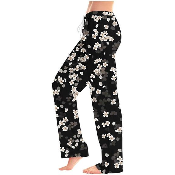 Otvok Trouser Fot Women Leisure Elastic Waist Draw Rope Pocket Full Length Pants