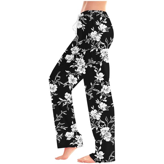 Otvok Trouser Fot Women Leisure Elastic Waist Draw Rope Pocket Full Length Pants