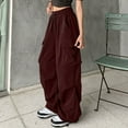 thumbnail image 1 of Otvok Trousers Women'S Workwear Pants Solid Color Fashion Casual Loose Wide-Leg Cuffed Pants, 1 of 6