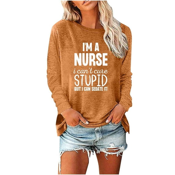 Otvok Winner Blouses Womens Round-Neck Christmas Printing Recreational Long Sleeve Tops