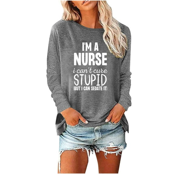 Otvok Winner Blouses Womens Round-Neck Christmas Printing Recreational Long Sleeve Tops