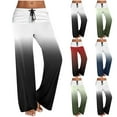 thumbnail image 1 of Otvok Women Casual Gradient Print Trousers Bandage Comfortable Straight Pants, 1 of 6