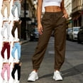 thumbnail image 1 of Otvok Women Casual Loungewear Trousers, Elastic Waist Drawstring Side Pockets Jogger Sweatpants for Daily Sports, 1 of 7