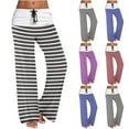 thumbnail image 1 of Otvok Women Casual Striped Print Trousers Bandage Comfortable Straight Pants, 1 of 6