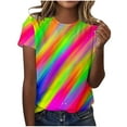 thumbnail image 1 of Otvok Women Fashion Summer Printed Regular Short Sleeves Round Neck Tops, 1 of 6