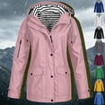 thumbnail image 1 of Otvok Women Hooded Raincoat Waterproof Windbreaker Multi Pocket Long Sleeve Outdoor Casual Jacket, 1 of 7