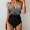thumbnail image 1 of Otvok Women Oversized Sleeveless Printed Swimsuits Bikini Set with Chest Cushion Swimwear, 1 of 6