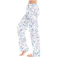 thumbnail image 1 of Otvok Women Pink Printed Pants Elastic Waist Draw Rope Pocket Full Length Pants, 1 of 6