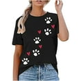 thumbnail image 1 of Otvok Women Round Neck Print Tee Fashion Comfortable Female Blouses Tops, 1 of 6