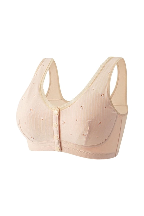 Women'S Front Closure Bra Plus Size Bras Soft Front Snaps Full Coverage Racerback T-Shirt Bras Cozy Wirefree Push Up Yoga Sport Brassiere