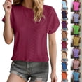 thumbnail image 1 of Otvok Women'S Short Sleeve Summer Tops Crew Neck Solid Loose Casual Basic T-Shirt Tee Blouses, 1 of 6