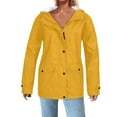 thumbnail image 1 of Otvok Women’S Solid Rain Jacket Outdoor Jackets Hooded Raincoat Windproof, 1 of 6
