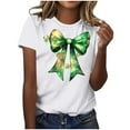 thumbnail image 1 of Otvok Women'S T Shirts Summer Tops Four-Leaf Clover Graphic Tee Short Sleeve Vacation Casual Patricks Blouses, 1 of 6