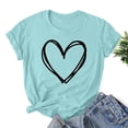 thumbnail image 1 of Otvok Women Valentine Day Love Printed Short Sleeve T-Shirt Round Neck Shirts, 1 of 6