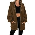 thumbnail image 1 of Otvok Women Winter Warm Hoodies Long Sleeve Tunic Sweatshirts Oversized Casual Jacket Coat with Pocket, 1 of 6